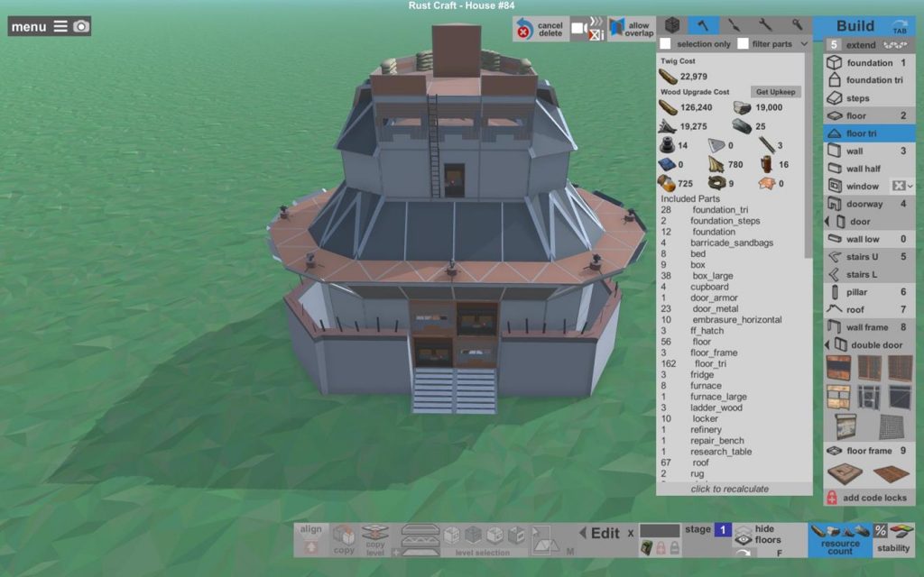 Стабильность постройки в игре Rust