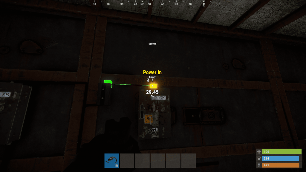 Подача энергии на второй разветвитель