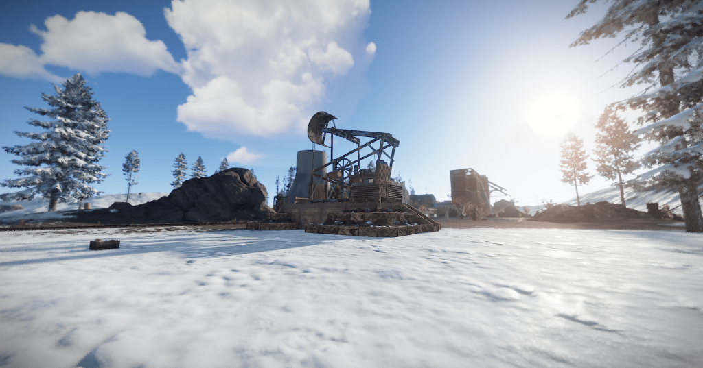 Нефтекачка у энергостанции в игре Rust