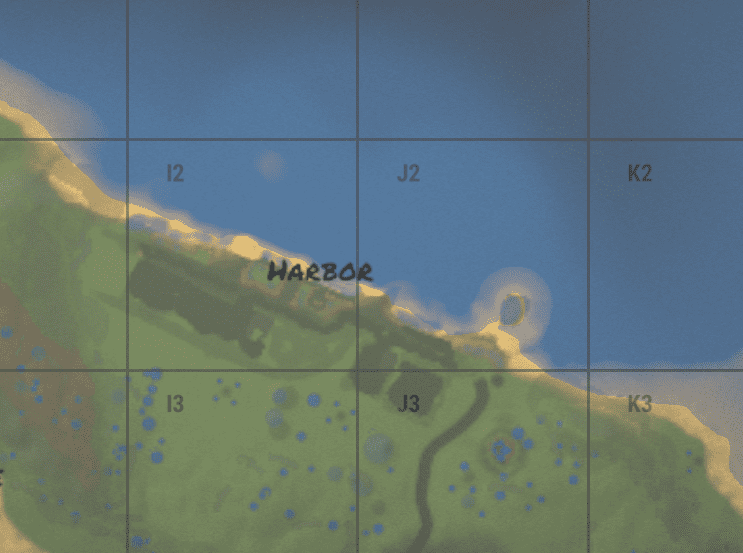 Harbor Large на внутриигровой карте в Rust