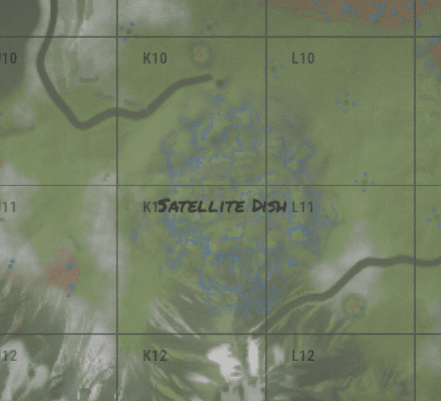 Satellite dish на внутриигровой карте в Rust