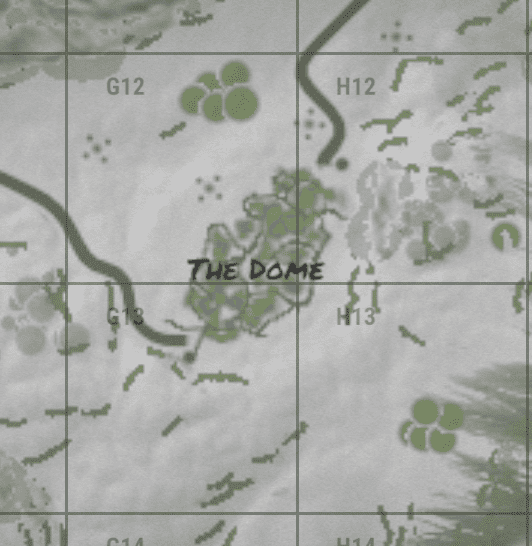 The dome на внутриигровой карте в Rust