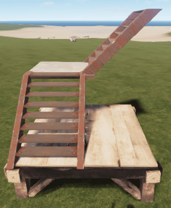 Бронированная L-образная лестница в Rust