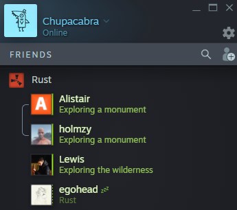 Дополненная информация в списке друзей в Steam