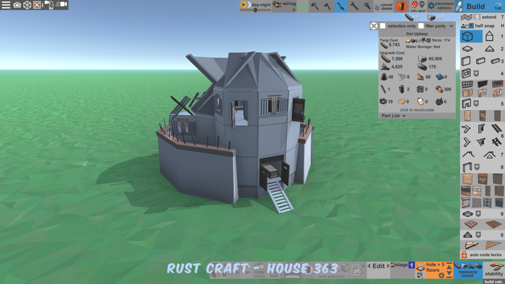 Стоимость улучшения дома Fortress4 в Rust