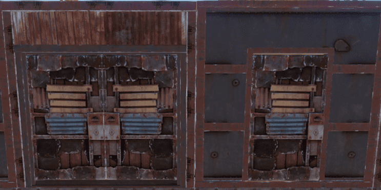 Двойная железная дверь раст. МВК дверь Rust. Двойная МВК дверь раст. Metal Sheet Door раст. Бобовка на железную дверь раст.