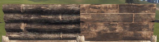 Правильная и неправильная деревянная полустенка в Rust