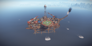 Большая нефтяная вышка днём в Rust