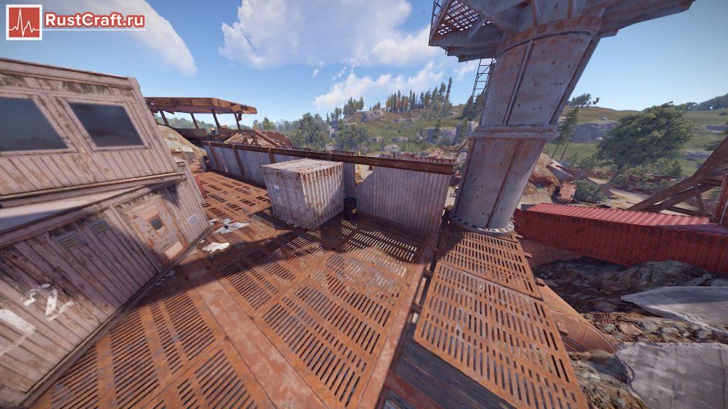 Бочка с дизельным топливом под краном на свалке в Rust