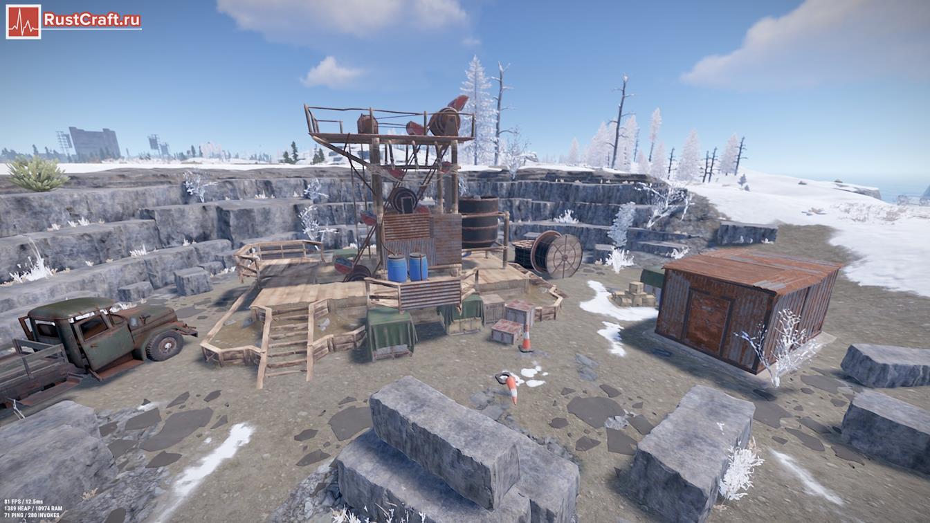 Сколько добывает карьер в расте. Красивый вид Rust. 1500 Каменных патрон в сере раст.