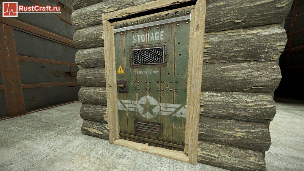 Military Storage Wooden Door в Rust