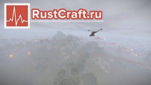 Запуск сигнальных ракет боевого вертолёта в Rust