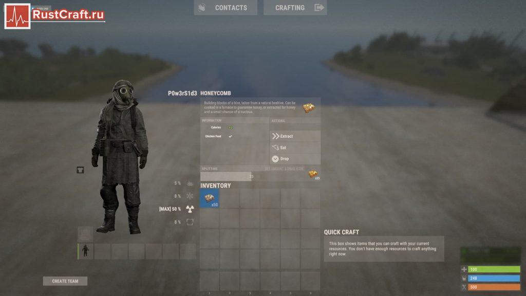 Сота в инвентаре