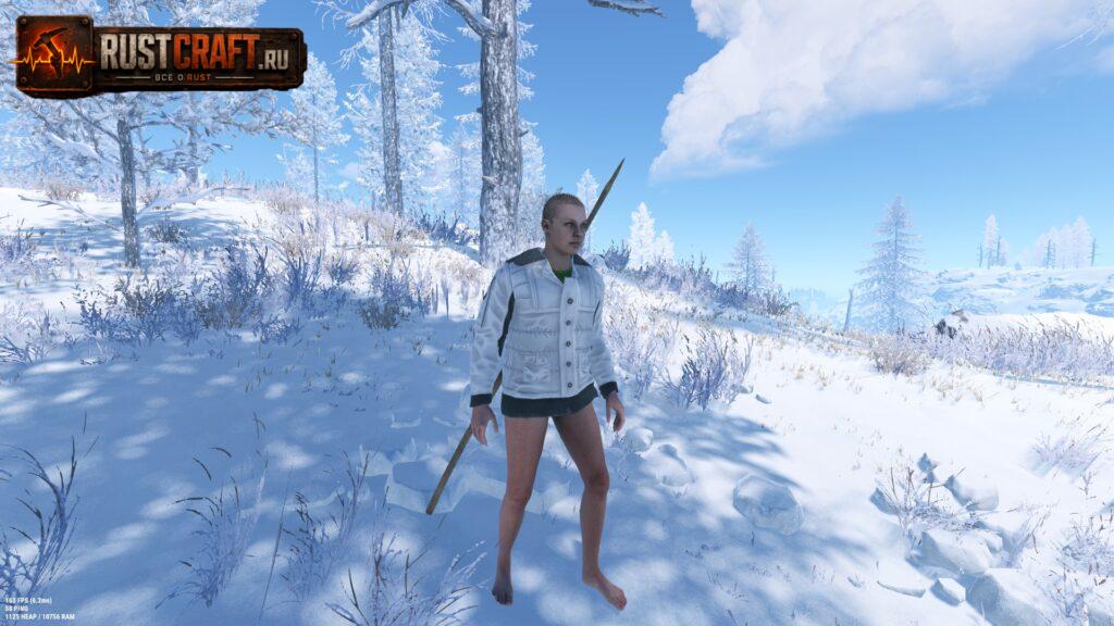 Белая зимняя куртка Rust